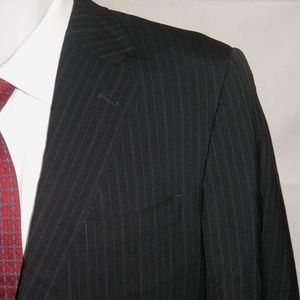 Yuki Torii Homme Dark Blue Stripe Two Button Suit 40R